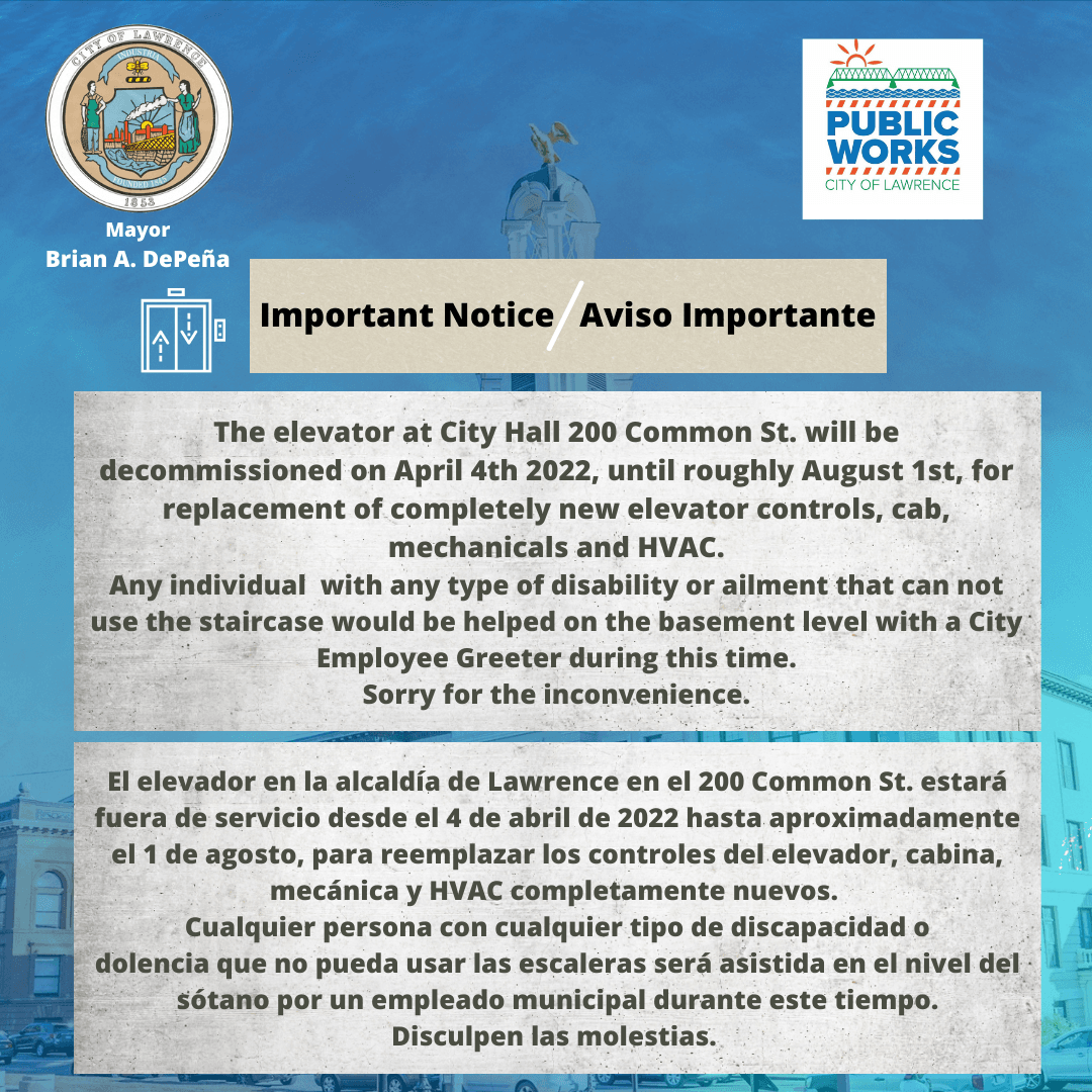 Important Notice-Elevator Shut Down